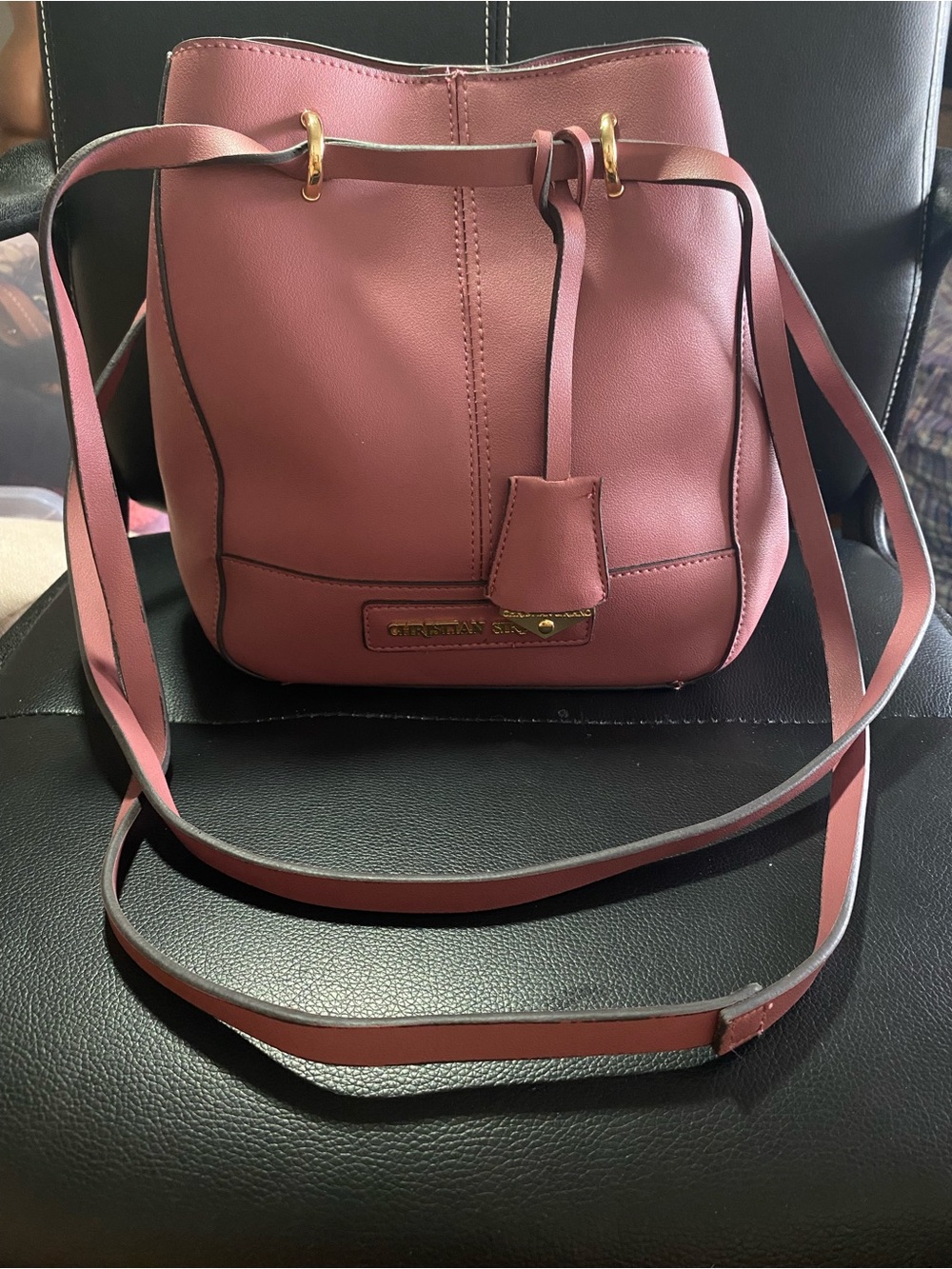 Christian Siriano for Payless Rose Pink Bucket Shoulder Bag